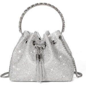 Bling Crystal Rhinestone Purse for Women Sparkly Clutch Handbag Crossbody Bag